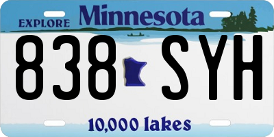 MN license plate 838SYH