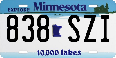 MN license plate 838SZI