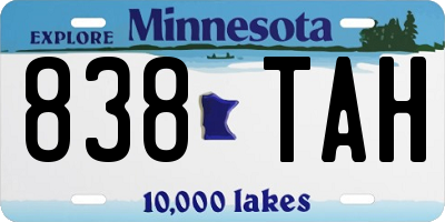 MN license plate 838TAH
