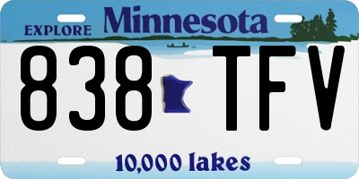 MN license plate 838TFV