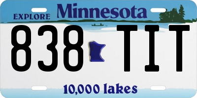 MN license plate 838TIT
