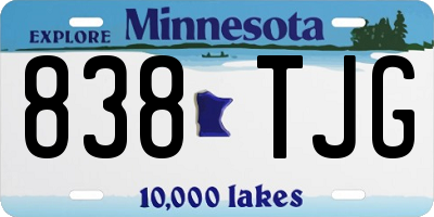 MN license plate 838TJG
