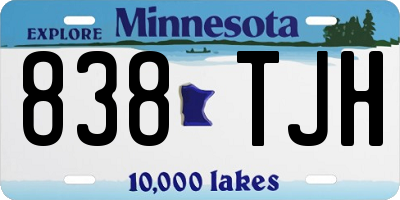 MN license plate 838TJH