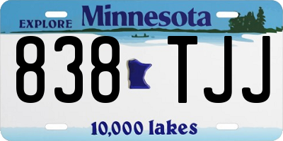 MN license plate 838TJJ