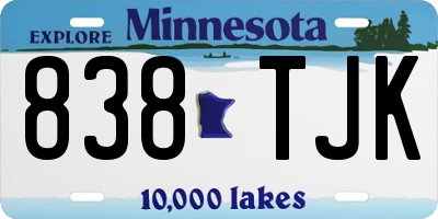 MN license plate 838TJK