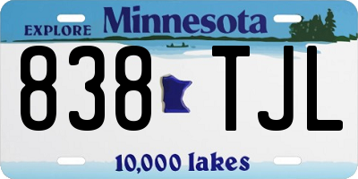 MN license plate 838TJL