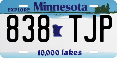 MN license plate 838TJP