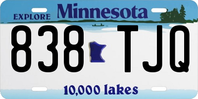 MN license plate 838TJQ