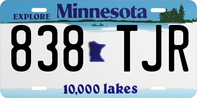 MN license plate 838TJR