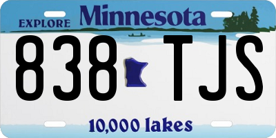 MN license plate 838TJS