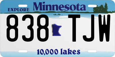 MN license plate 838TJW
