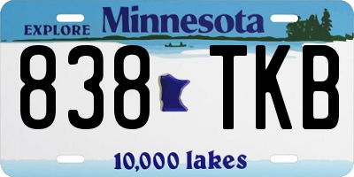MN license plate 838TKB