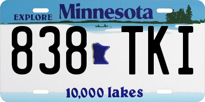 MN license plate 838TKI