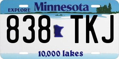 MN license plate 838TKJ