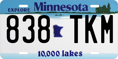 MN license plate 838TKM