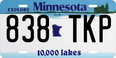MN license plate 838TKP