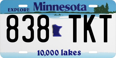 MN license plate 838TKT