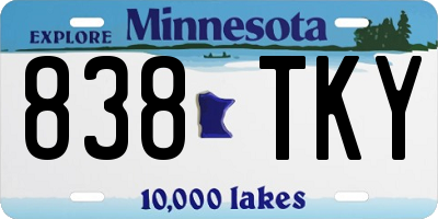 MN license plate 838TKY