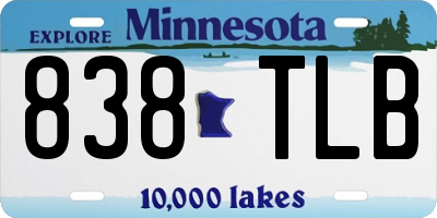 MN license plate 838TLB