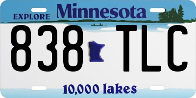 MN license plate 838TLC