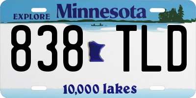 MN license plate 838TLD