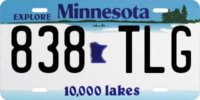 MN license plate 838TLG