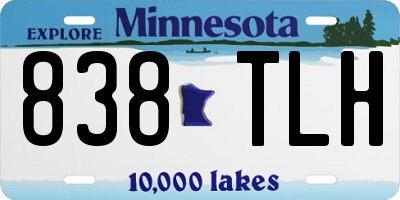 MN license plate 838TLH