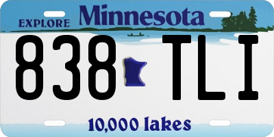 MN license plate 838TLI