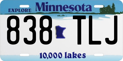 MN license plate 838TLJ