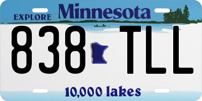 MN license plate 838TLL
