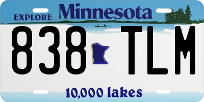 MN license plate 838TLM