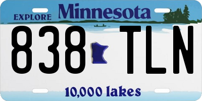 MN license plate 838TLN