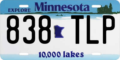 MN license plate 838TLP