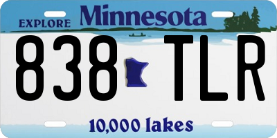 MN license plate 838TLR