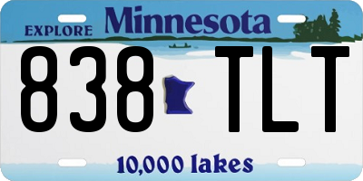 MN license plate 838TLT