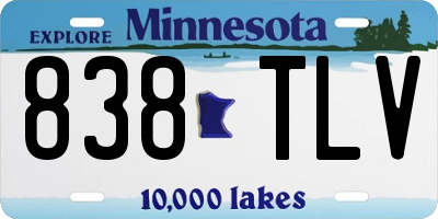 MN license plate 838TLV