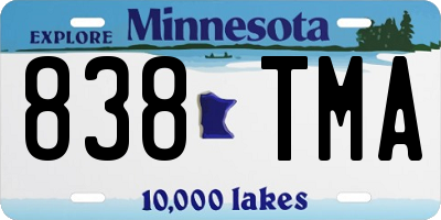 MN license plate 838TMA