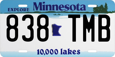 MN license plate 838TMB