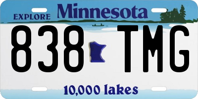 MN license plate 838TMG
