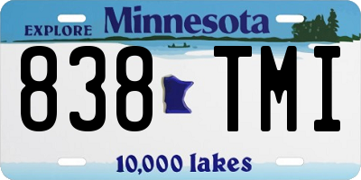 MN license plate 838TMI