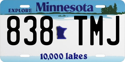 MN license plate 838TMJ