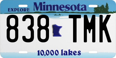 MN license plate 838TMK