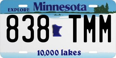 MN license plate 838TMM