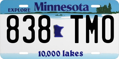 MN license plate 838TMO