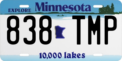 MN license plate 838TMP