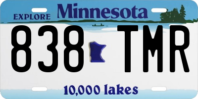 MN license plate 838TMR