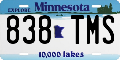MN license plate 838TMS