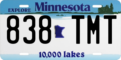 MN license plate 838TMT