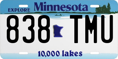 MN license plate 838TMU