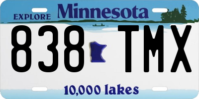 MN license plate 838TMX